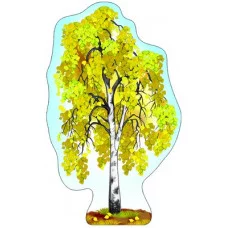 Ф-8734 Плакат вырубной А3. Береза осенняя (с уф-лаком в лаке) / (серия) Сфера