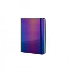 Записная книжка, А7, Alingar, 7БЦ, ПВХ (голография), на резинке, клетка, 96 л., "Хамелеон", фиолетовый AL9286