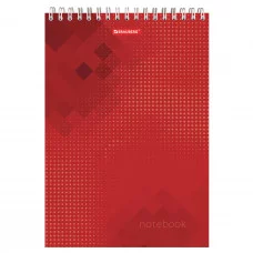 Блокнот БОЛЬШОЙ ФОРМАТ 200х290 мм А4, 80 л. гребень, картон, жесткая подложка, клетка, BRAUBERG, Бизнес 129804