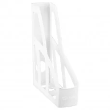 Лоток для бумаг вертикальный СТАММ "Лидер", белый, ширина 75мм 372505