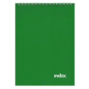 Блокнот INDEX, Office classic, на гребне, зеленый, кл. ламиниров. обл. ф. А5, 40 л. INDEX A16421