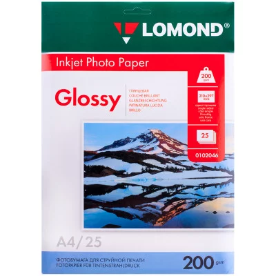 Фотобумага А4 Lomond, 200г/м2 25л гл.одн. Lomond 101411