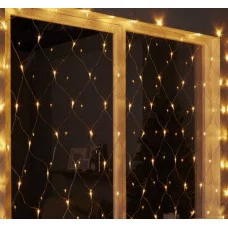 Гирлянда. Сетка 3х2 м прозрачная нить 192 лампы тёплый белый свет 8 режимов ГС-0002