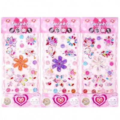 Наклейки-стразы Alingar, акриловые, пакет с европодвесом "Цветочная поляна" AL8137