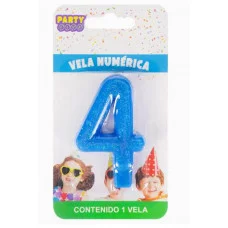 Свеча для торта Синяя. Цифра 4 С-3021