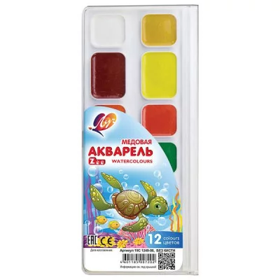 Акварель ZOO 12 цв. без кист. пласт.уп. Луч 061565