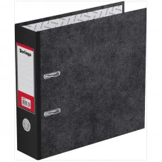 Папка-регистратор Berlingo "Standard", 70мм, А5, мрамор, с карманом на корешке, черная 232551