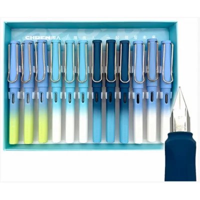 Ручка перьевая DJ-98 "Пиши-стирай" 0,5мм, корпус градиент, нескользящее покрытие, с клипом, ассорти №612M 333225