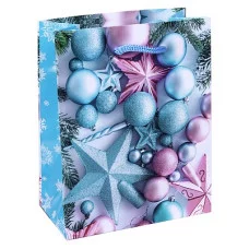 Optima Пакет подар. с глянц. ламинацией 11,5x14,5x6 см (S) Праздник в стильных тонах, 128 г ПКП-5633