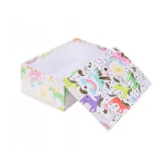 Коробка прямоугольная подарочная Радужные единороги 37.5X29X16 см РазборКОР-7816