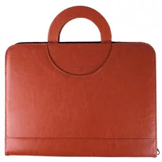 Папка бизнес-органайзер к/з 33х25см +калькулятор+блок А4, с ручками (коричневый) DV-11492