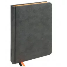 Ежедневник A5, 136л. недатир. CARBON&COLORS (136-5059) неоновый срез ОРАНЖЕВЫЙ, кожзам 136-5059