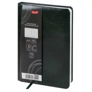 ТМ Profit ЕЖЕДНЕВНИК А5, 80л. недатир. PELLE ITALIANA - EMERALD зеленый(80-3170) кожзам,кругление 80-3170