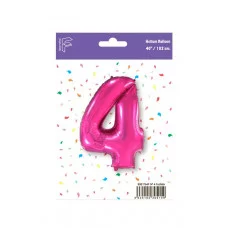 Шар (40\'\'/102 см) Цифра, 4, Фуше, 1 шт. в уп. B901764F