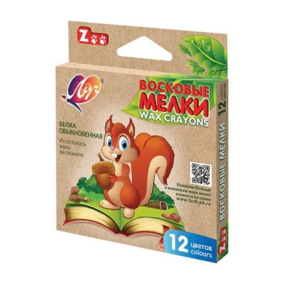 Набор воск. мелков ZOO 12 цв. шестигранные Луч 048299