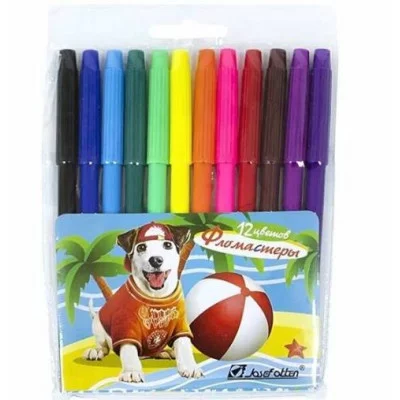 Фломастеры 12цв "Собака" невент колп   JOSEF OTTEN 828S-12 232473
