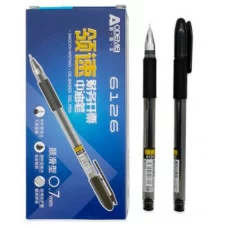 Ручка гелевая DG-215 (черн) 0,7мм игольчатый стержень, круглый тонированный корпус, с грипом 331180