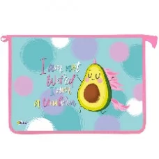 ПТ- 83 Avocorn -папка д/тетр. А4 на молнии, дизайн с двух сторон