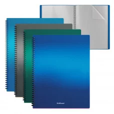 Папка файловая пластиковая на спирали ErichKrause Matt Ice Metallic, c 40 карманами, A4, ассорти 1шт 49962