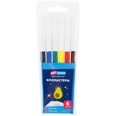 Фломастеры ArtSpace "Космические приключения" 06цв., ПВХ, европодвес 308029