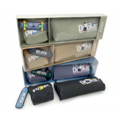 Пенал CP-31/CM-4 "Скейтборд" с монетницей, косметичка, текстиль, подвеской, на молнии, цвета ассорти, в упаковке ПВХ SL-2131 (1/12/192) 321455