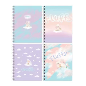 Тетрадь 80л., А5, клетка на гребне BG "Fluffy", матовая ламинация 341034