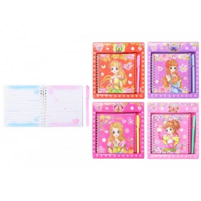 Блокнот детский+ручка ДЕВОЧКА в подарочной упаковке яркая, цветная обложка, рисунок-девочка МС-5392