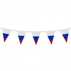 Гирлянда из флагов России, длина 2,5 м, 10 треугольных флажков 10х15 см, BRAUBERG, 550188