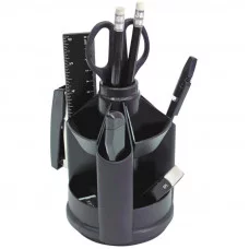 Настольный органайзер OfficeSpace "Минидеск", 10 предметов, вращающийся, черный Спейс 205590