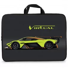 ПМД 3-20-4 Неон авто - папка менеджера А3(ручка - тесьма),п/э с диз., широкая боковинка, 475х345х80