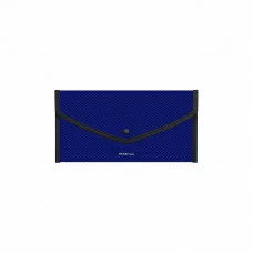 Папка-конверт на кнопке пластиковая ErichKrause Diamond Total Blue, обшитая, Travel, непрозрачный, синий 55079