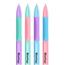 Ручка шариковая Berlingo "Tribase grip haze" синяя, 0,7мм, грип, ассорти 355451