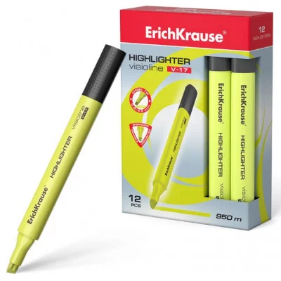Текстмаркер ErichKrause Visioline V-17 Neon цвет чернил желтый 56700