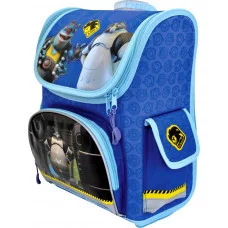 Ранец школьный АЛИСА, разм.36x 28x16,5 см, жесткая рельефная спинка, плоская раскл, синий ACTION! C38385