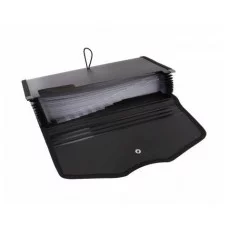 Папка-картотека Alingar 260х140 мм на пуговице пластик 900 мкм 12 отделений черный 1шт AL12823/1