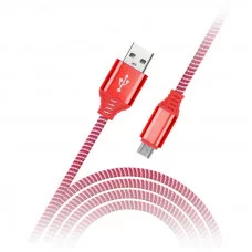 Кабель Smartbuy iK-12NS, USB2.0 (A) - microUSB (B) , в оплетке, 2A output, 1м, красный 321350