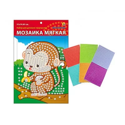 02. МОЗАИКА МЯГКАЯ. формат А5 (21х15 см) ОБЕЗЬЯНКА (Арт. М-4766)