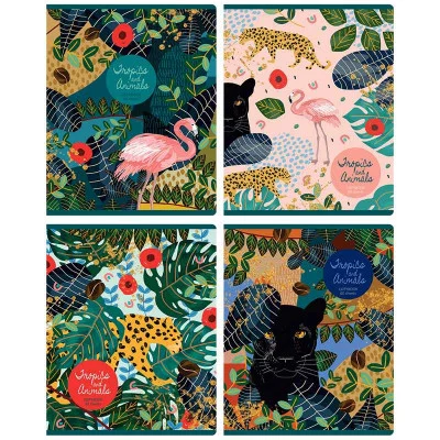 Тетрадь 60л., А5, клетка BG "Tropic image", тиснение фольгой, ассорти 334093