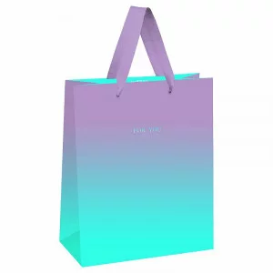 Пакет подарочный 1шт 26*32*12см MESHU "Duotone. Turquoise-Lilac gradient", отд. фольгой, матовая ламинация 354667