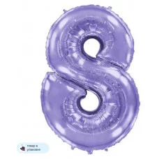Шар (40\'\'/102 см) Цифра, 8, Сиреневый, 1 шт. в уп. B901768L
