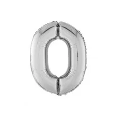 Шар Agura цифра 0 серебро (40\'/102см, 1 шт) 753866