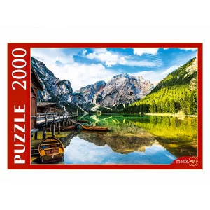 ПАЗЛЫ 2000 элементов. ИТАЛИЯ. ОЗЕРО БРАЙЕС И ЛОДКИ ПИ2000-3697