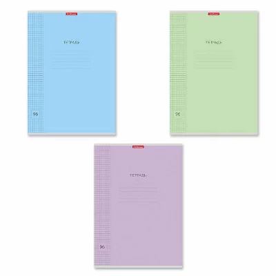 Тетрадь общая ученическая ErichKrause Классика Visio, А4, 96 листов, клетка_MIX-PACK 56328