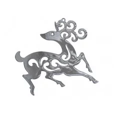 Металлическая подвеска "Олень", 11,4х10,2 см, серебро