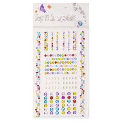 Наклейки-стразы Alingar, акриловые, "Цветные узоры",  пакет с европодвесом AL10172