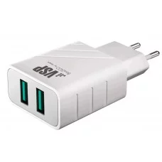 Зарядное устройство BoraSCO 2 USB 2.4A, белое 37261