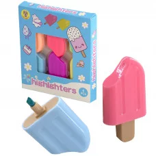 Набор текстовыделителей, 6 цв., Alingar, "Мороженое", фигурный корпус, скошенный, 1-4 мм, пастельные цвета AL11149