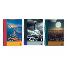 Тетрадь 96л., А4, клетка, на гребне BG "Мой мир", глянцевая ламинация 350638