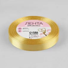 Лента атласная №133 12мм*25±1ярд мягкий жёлтый АУ 3019752