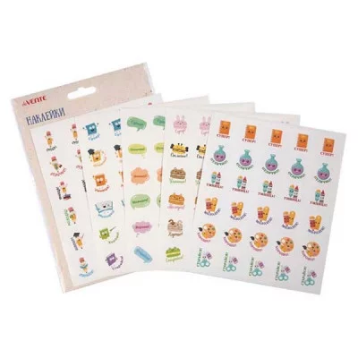 Наклейки в наборе бумага "Оценки.Ассорти" 150шт 5листов в упаковке DEVENTE 8002211